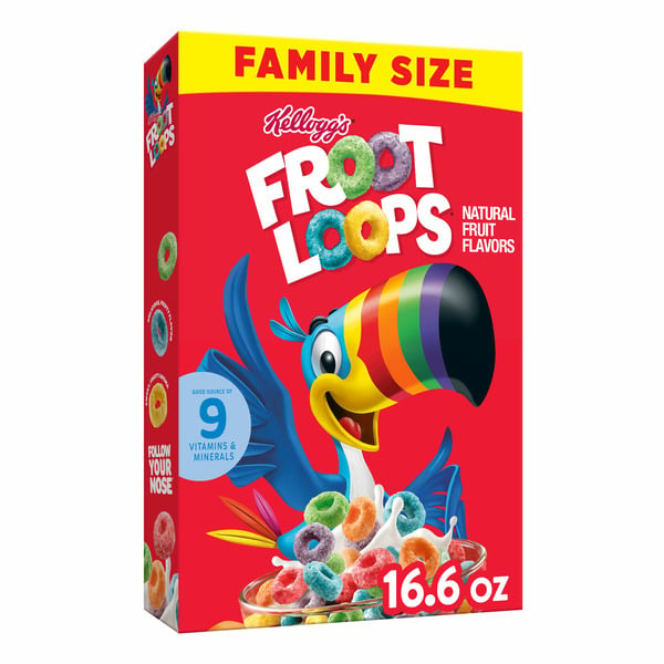 Kellogg Froot Loops Breakfast Cereal, Kids Cereal, Family Breakfast, Original hero