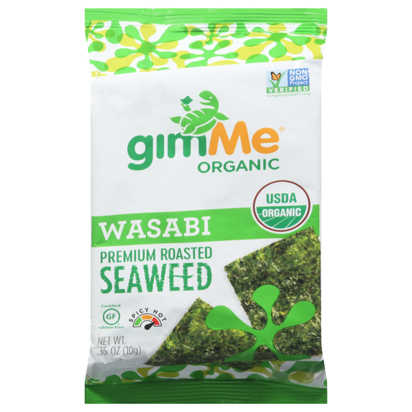 Fruit & Vegetable Snacks gimMe Seaweed, Premium Roasted, Wasabi, Spicy Hot hero