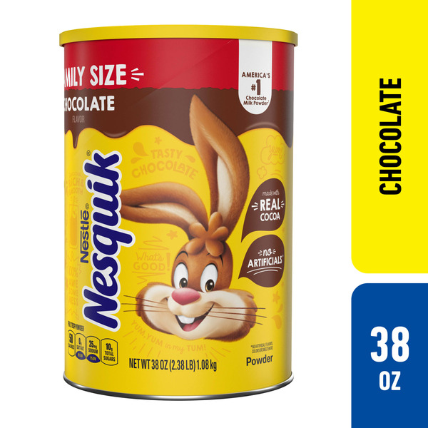 Cocoa & Drink Mixes Nestlé NESQUIK Chocolate Flavor Powder Drink Mix Canister hero