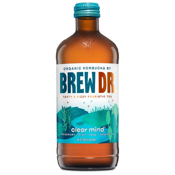 Refrigerated Brew Dr. Kombucha Clear Mind, w/ Rosemary, Mint and Sage, Organic Kombucha hero