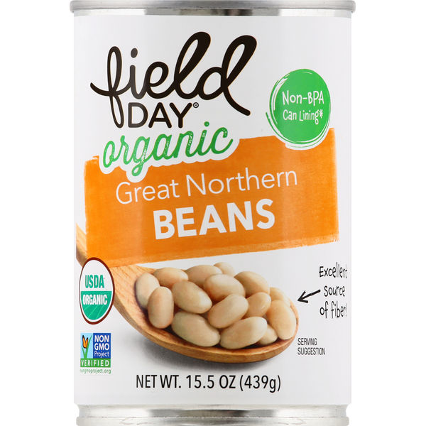 Canned Meals & Beans FIELD DAY Beans, Organic, Great Northern hero