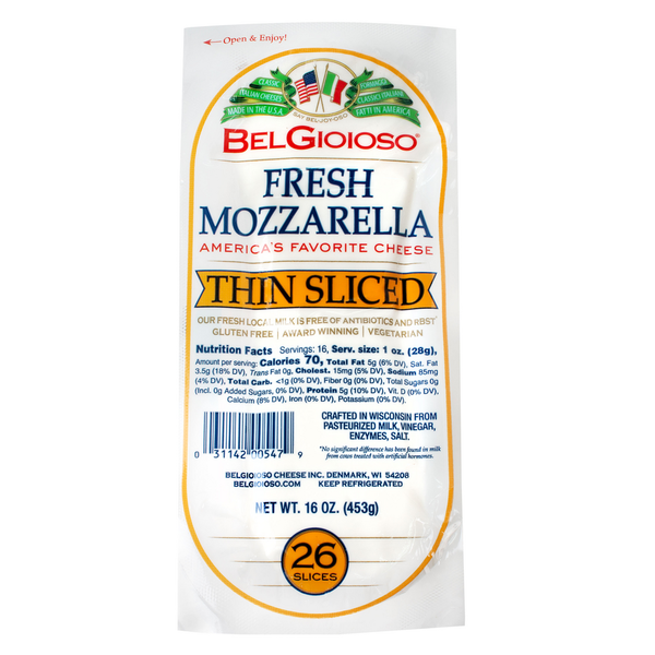 BelGioioso Cheese, Fresh Mozzarella, Thin Sliced hero