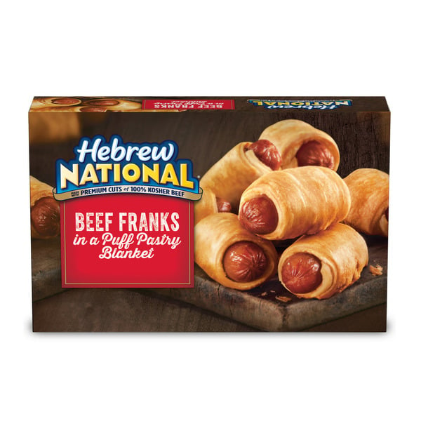 Hot Dogs & Bacon Hebrew National Beef Franks in a Puff Pastry Blanket, Frozen Snacks hero