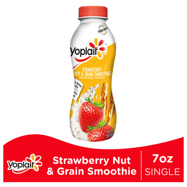 Juice & Nectars Yoplait Strawberry Nut and Grain Yogurt Smoothie hero