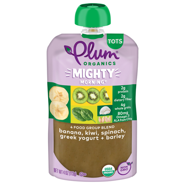 Yogurt Plum Organics Blends Banana, Kiwi, Spinach, Greek Yogurt & Barley hero