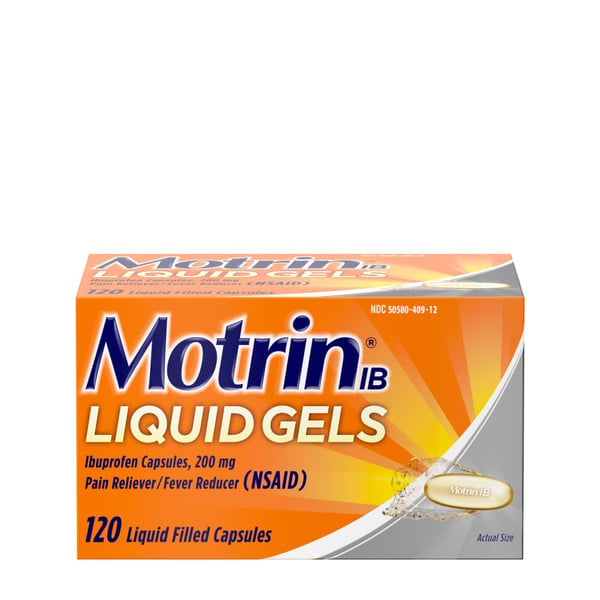 Muscles, Joints & Pain Relief MOTRIN IB Liquid Gels, IBuprofen 200 Mg, Pain & Fever Relief hero