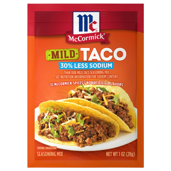 Spices & Seasonings McCormick® 30% Less Sodium Mild Taco Seasoning Mix hero