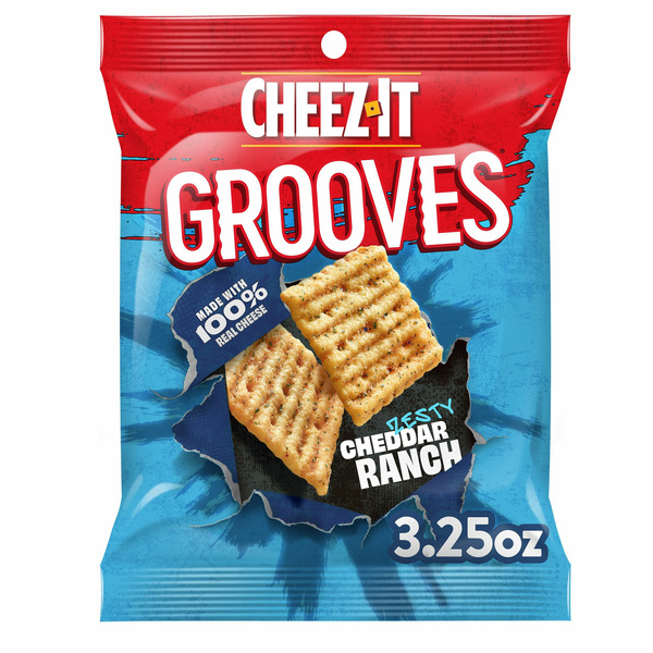 Chips & Pretzels Cheez-It Grooves Crackers Grooves Cheddar Ranch hero