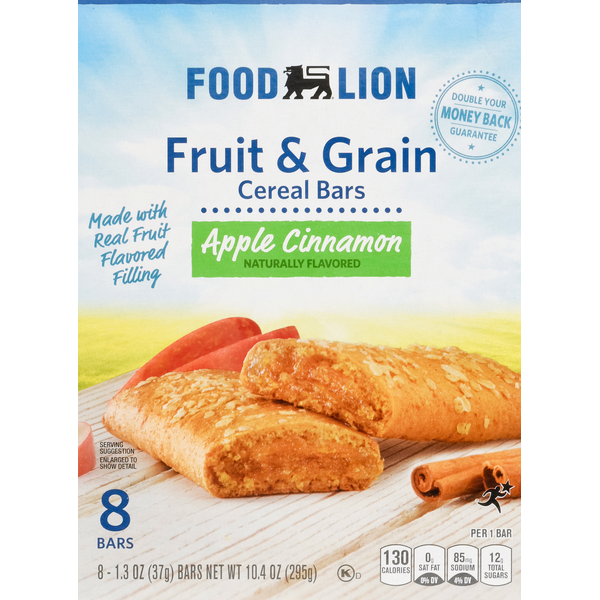 Breakfast Bars & Pastries Food Lion Apple Cinnamon Fruit & Grain Cereal Bars hero