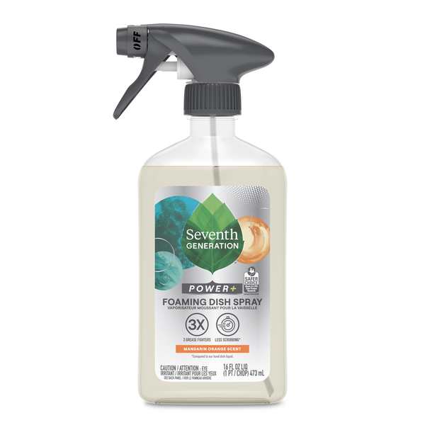 Seventh Generation PowerFoaming Dish Spray Mandarin Orange hero