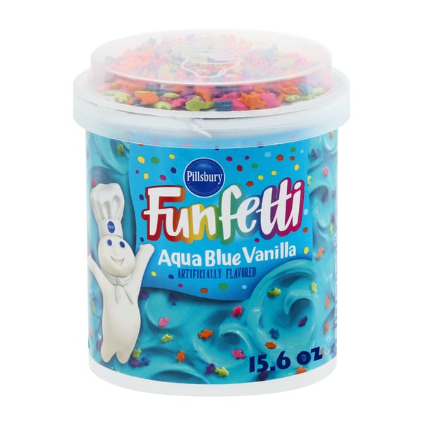 Baking Supplies & Decor Pillsbury Funfetti Aqua Blue Vanilla Frosting hero