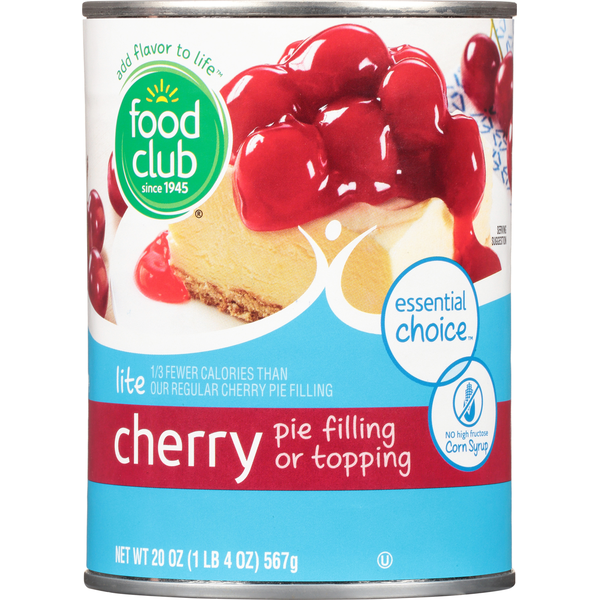 Canned Fruit & Applesauce Food Club Pie Filling or Topping, Lite, Cherry hero