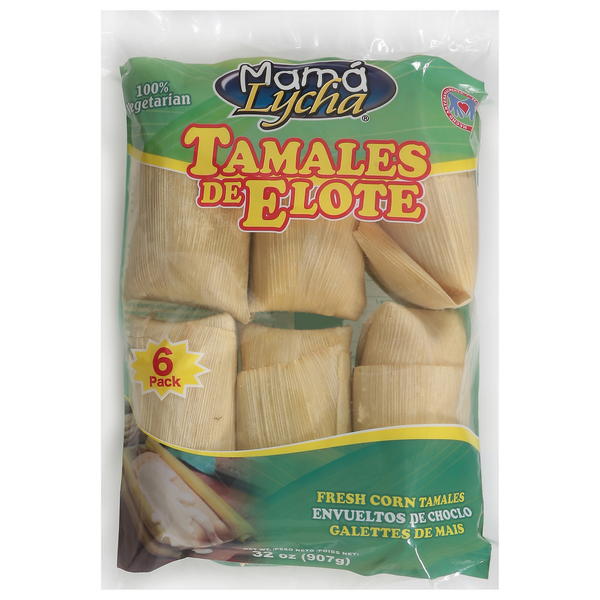 Latino Foods Mamá Lycha Corn Tamales, Fresh, 6 Pack hero