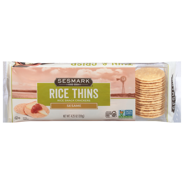 Crackers Sesmark Rice Thins, Sesame hero