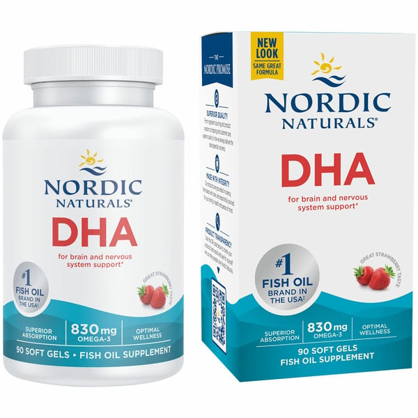 Fish Oil & Omegas Nordic Naturals DHA, 500 mg, Soft Gels, Strawberry hero