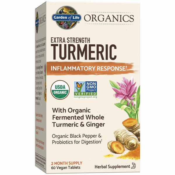 Herbs T-Z Garden of Life Turmeric, Extra Strength, Vegan Tablet hero