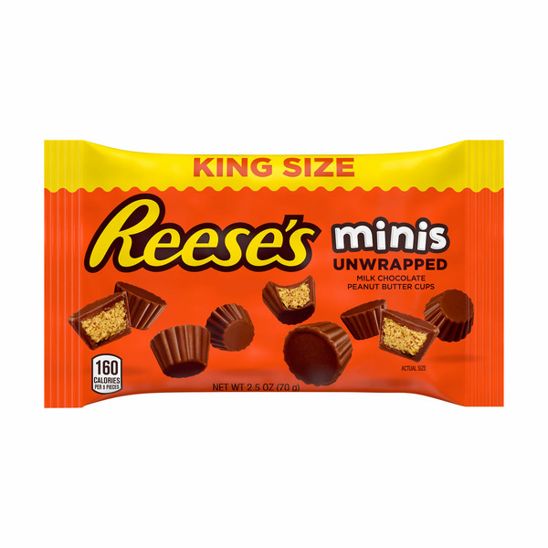 Candy & Chocolate Reese's Milk Chocolate Unwrapped King Size Peanut Butter Cups Candy hero