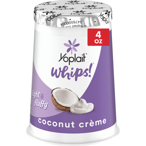 Cream Yoplait Whips Coconut Creme Flavored Yogurt Mousse Cup hero