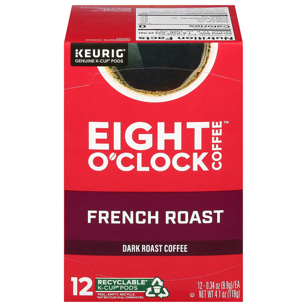 Coffee Eight O’Clock Coffee, Dark Roast, French Roast, K-Cup Pods hero