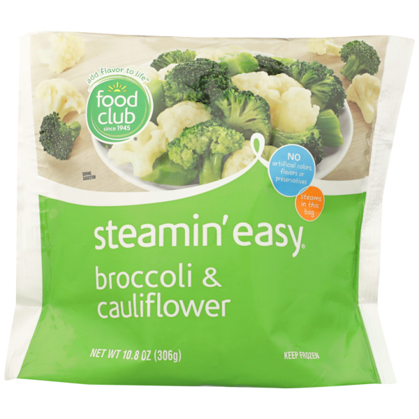 Frozen Meals Food Club Steamin' Easy, Broccoli & Cauliflower hero