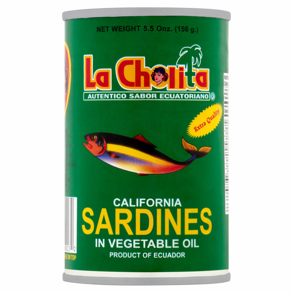 Canned Meat, Seafood & Beans La Cholita California In Vegetable Oil Sardines hero