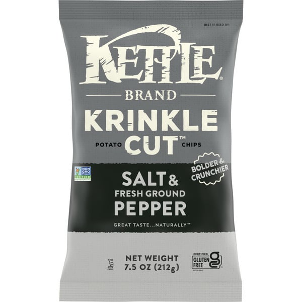 Chips & Pretzels Kettle Chips Krinkle Cut Salt & Fresh Ground Pepper Kettle Potato Chips hero