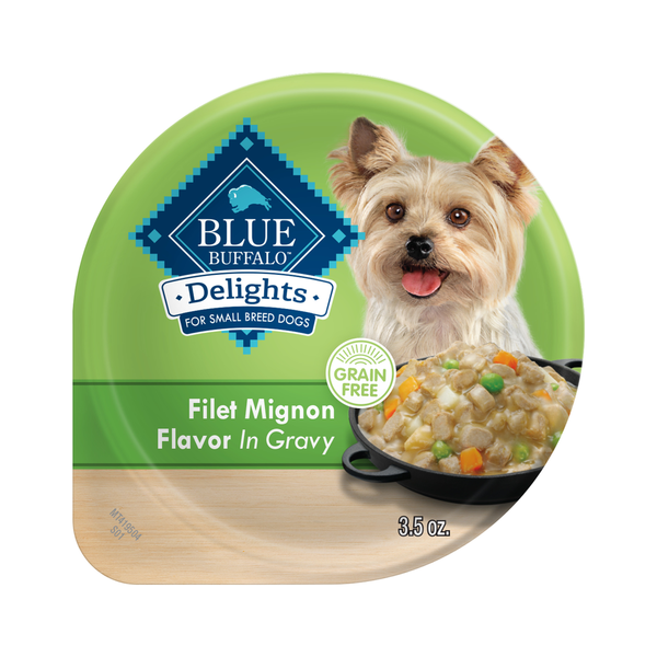 Dog Food & Care Blue Buffalo Delights Natural Small Breed Wet Dog Food Cup, Filet Mignon Flavor in Gravy hero