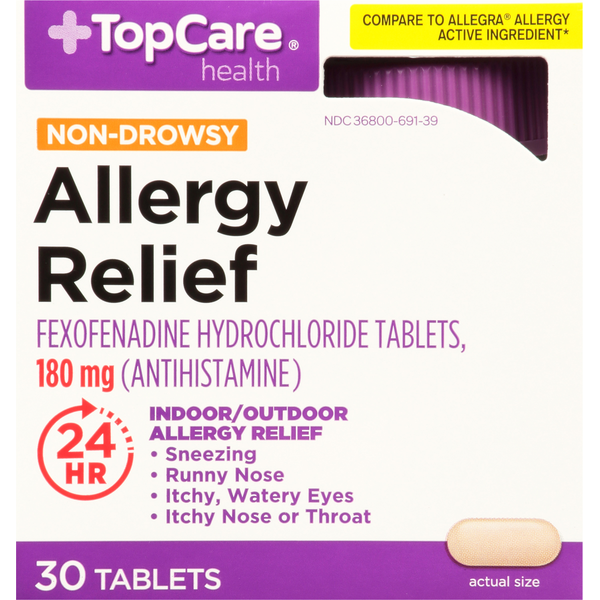 Cold, Flu & Allergy TopCare Allergy Relief, Non-Drowsy, 180 mg, Tablets hero