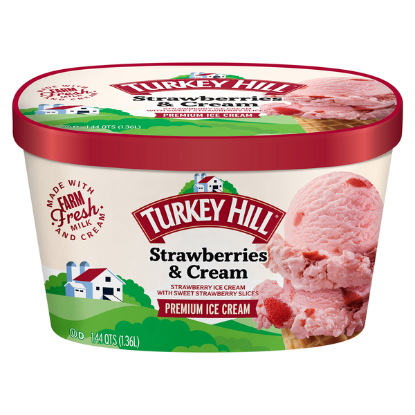 Turkey Hill Ice Cream, Premium, Strawberries & Cream hero