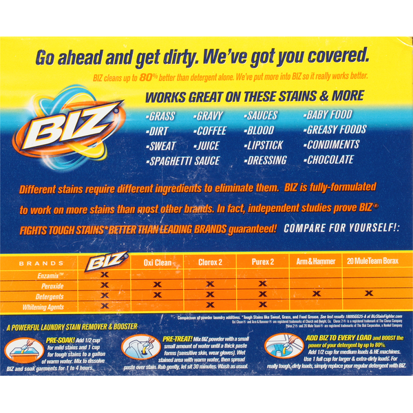 Biz Detergent Stain and deals Odor Eliminator, 50 Oz