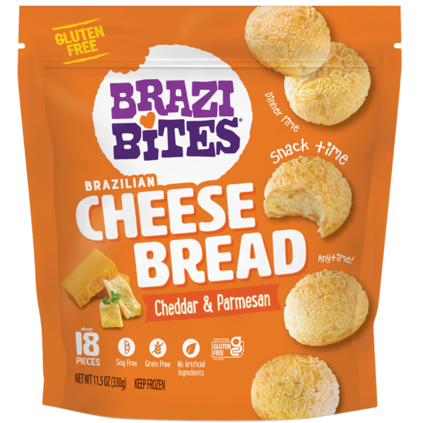 Crackers Brazi Bites Cheddar & Parmesan, Brazilian Cheese Bread hero