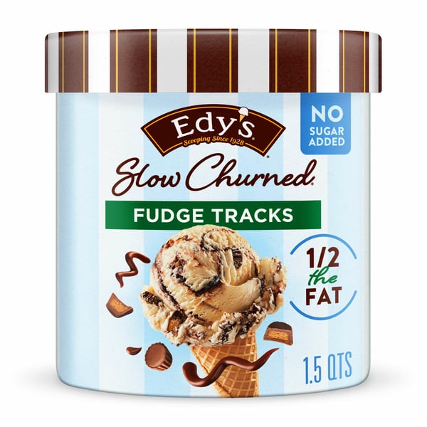 Ice Cream & Ice EDY'S SLOW CHURNED No Sugar Added Fudge Tracks Light Ice Cream hero