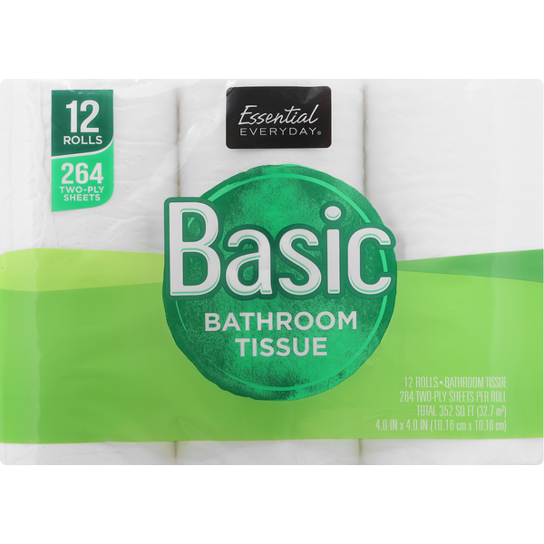 Paper Goods Essential Everyday Bathroom Tissue, Basic, 2 Ply hero