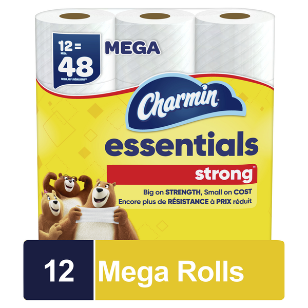 Charmin Essentials Strong Toilet Paper Mega Rolls hero