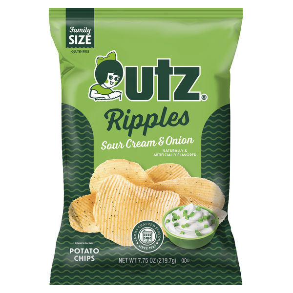 Utz Ripples Sour Cream & Onion Potato Chips hero