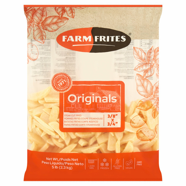 Farm Frites Originals 3/8" X 3/4" Steak Cut French Fries hero