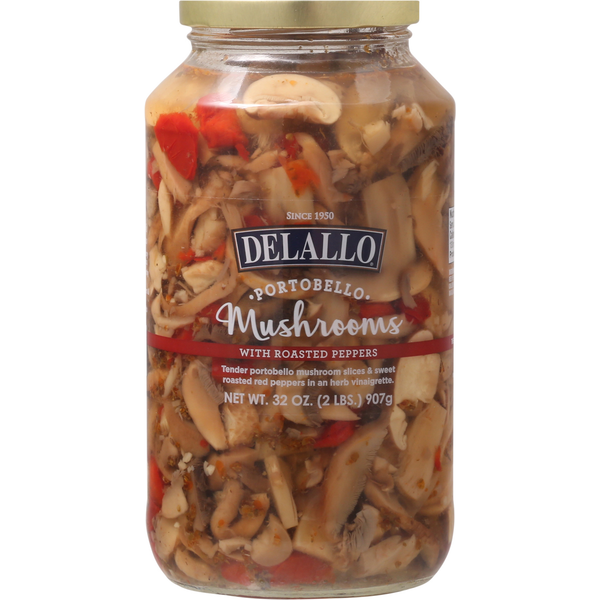 Canned & Jarred Vegetables DeLallo Mushrooms with Roasted Peppers, Portobello hero