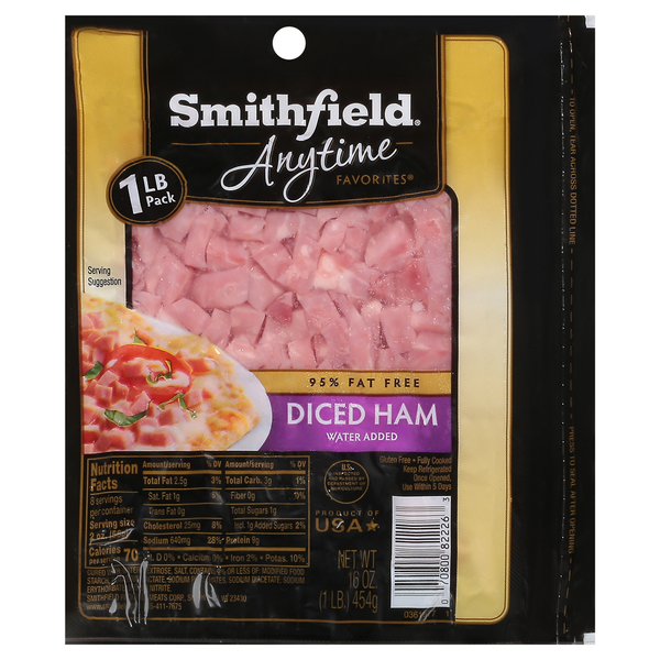 Packaged Lunch Meat Smithfield Diced Ham hero