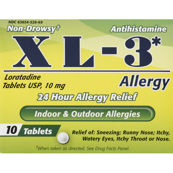 Cold, Flu & Allergy XL-3 Allergy Relief, 24 Hour, Non-Drowsy, 10 mg, Tablets hero