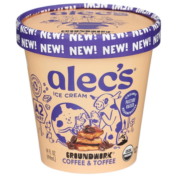 Ice Cream & Ice Alec's Ice Cream Groundwork Coffee and Toffee, A2 Organic Dairy hero