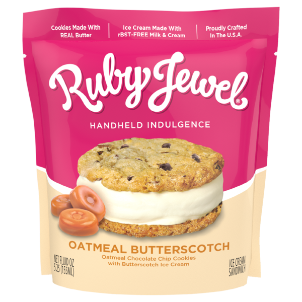 Ruby Jewel Oatmeal Butterscotch Ice Cream Sandwich hero