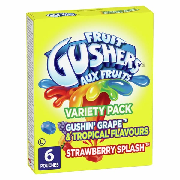 Mint & Gum Gushers Fruit Flavoured Snacks, Variety Pack, Gluten Free hero