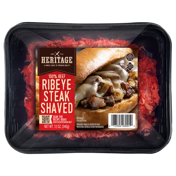 Packaged Meat Heritage Store Ribeye Steak, Finely Sliced hero