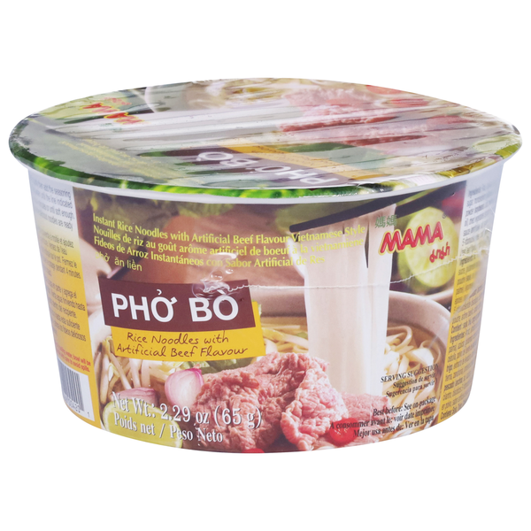 Instant Foods Mama Rice Noodles, Beef Flavor, Pho Bo hero