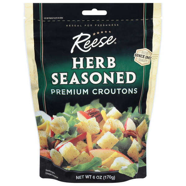 Salad Dressing & Toppings Reese's Croutons, Herb Seasoned, Premium hero