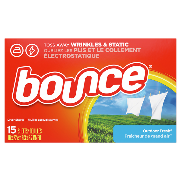 Laundry Care Bounce Dryer Sheets, Outdoor Fresh hero