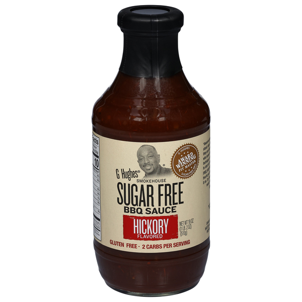 Condiments G Hughes BBQ Sauce, Sugar Free, Hickory Flavored, Smokehouse hero