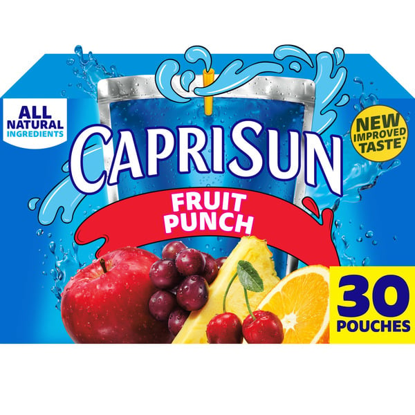 Juice & Nectars Capri Sun Fruit Punch Naturally Flavored Kids Juice Blend Drink Pouches hero