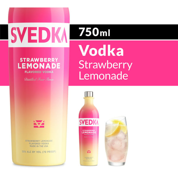 Flavored Vodka SVEDKA Strawberry Lemonade Flavored Vodka Bottle hero