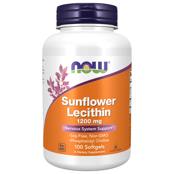 Vitamins & Supplements NOW Sunflower Lecithin 1200 mg Soy hero